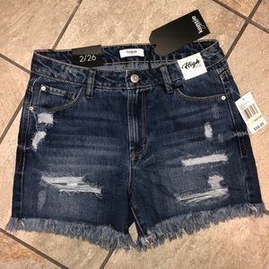 Kensie Jeans High Rise Distressed Jean Short